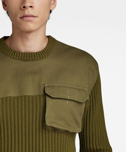 G-STAR(ジースター)の「ARMY KNITTED SWEATER/ミリタリーディテールセーター(ニット/セーター・メンズ・ダークオリーブ/ダークブラック・SMALL/LARGE/MEDIUM/X-LARGE/X-SMALL)」の10枚目の写真