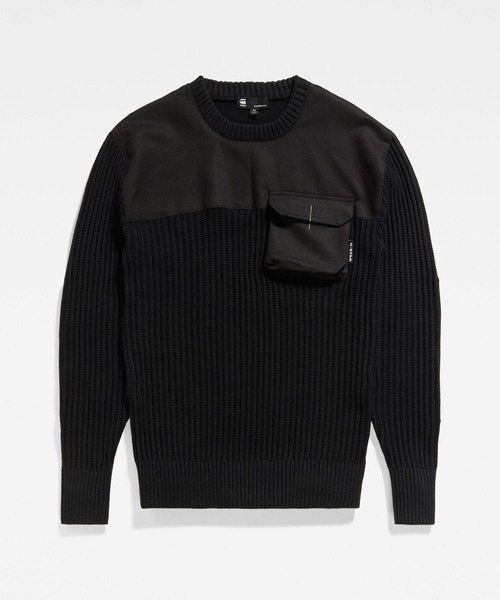 G-STAR(ジースター)の「ARMY KNITTED SWEATER/ミリタリーディテールセーター(ニット/セーター・メンズ・ダークオリーブ/ダークブラック・SMALL/LARGE/MEDIUM/X-LARGE/X-SMALL)」の6枚目の写真