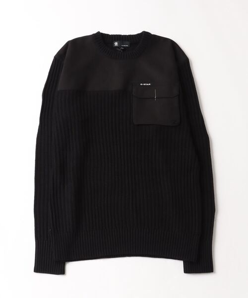 G-STAR(ジースター)の「ARMY KNITTED SWEATER/ミリタリーディテールセーター(ニット/セーター・メンズ・ダークオリーブ/ダークブラック・SMALL/LARGE/MEDIUM/X-LARGE/X-SMALL)」の13枚目の写真