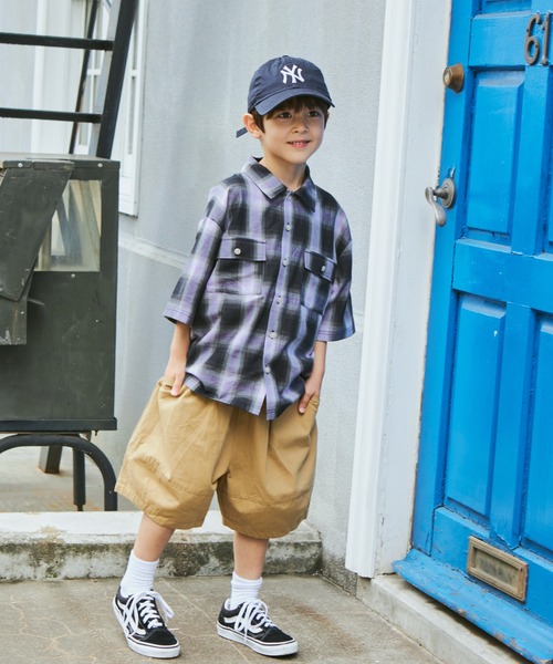 PAIRMANON STREET(ペアマノンストリート)の「【PAIRMANON STREET】バルーンシルエットツイルショートパンツ(その他パンツ・キッズ・ベージュ/イエロー/ブラック/グリーン・130/110/90/140/120/150/100)」の8枚目の写真