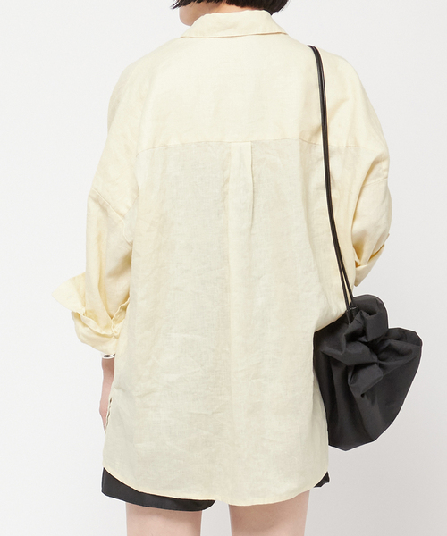 AP STUDIO（エーピーストゥディオ）の「リネンウォッシュシャツ（シャツ/ブラウス・レディース・ホワイト/イエロー・FREE）」の4枚目の写真
