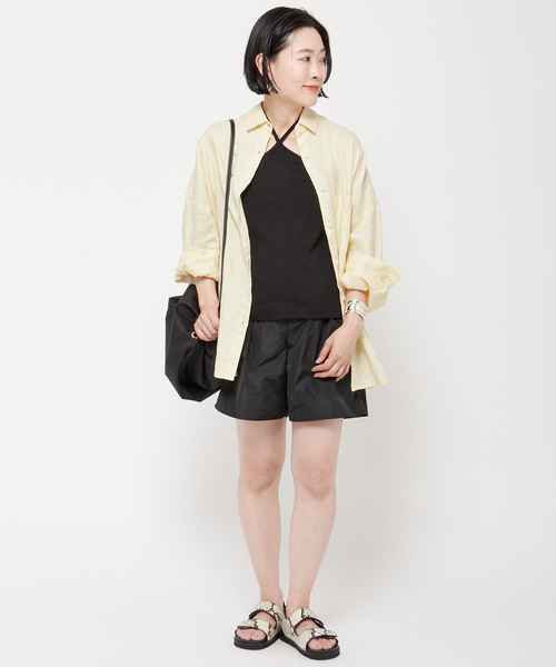 AP STUDIO（エーピーストゥディオ）の「リネンウォッシュシャツ（シャツ/ブラウス・レディース・ホワイト/イエロー・FREE）」の5枚目の写真