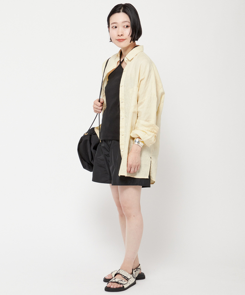 AP STUDIO（エーピーストゥディオ）の「リネンウォッシュシャツ（シャツ/ブラウス・レディース・ホワイト/イエロー・FREE）」の6枚目の写真
