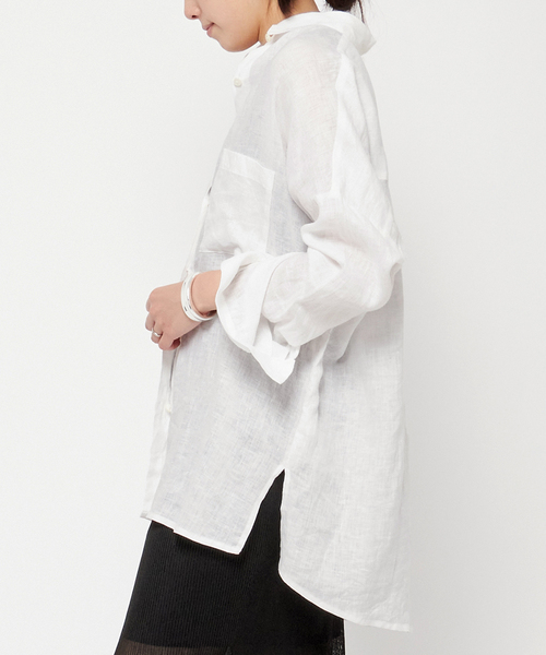 AP STUDIO（エーピーストゥディオ）の「リネンウォッシュシャツ（シャツ/ブラウス・レディース・ホワイト/イエロー・FREE）」の8枚目の写真