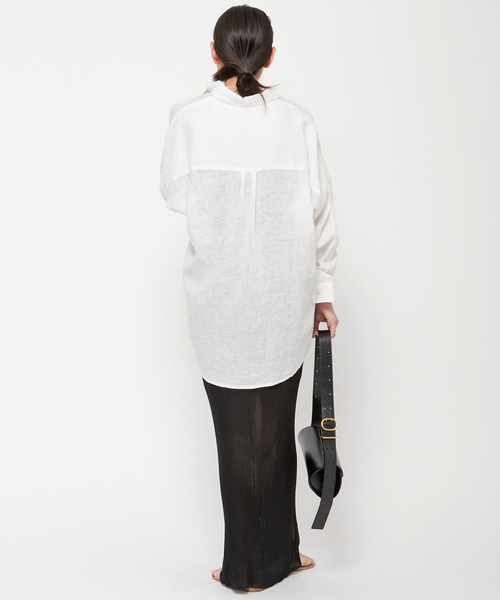 AP STUDIO（エーピーストゥディオ）の「リネンウォッシュシャツ（シャツ/ブラウス・レディース・ホワイト/イエロー・FREE）」の12枚目の写真