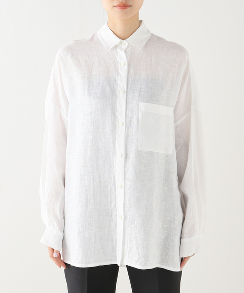 AP STUDIO（エーピーストゥディオ）の「リネンウォッシュシャツ（シャツ/ブラウス・レディース・ホワイト/イエロー・FREE）」の13枚目の写真