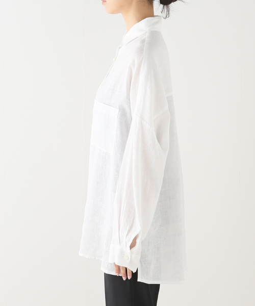 AP STUDIO（エーピーストゥディオ）の「リネンウォッシュシャツ（シャツ/ブラウス・レディース・ホワイト/イエロー・FREE）」の14枚目の写真