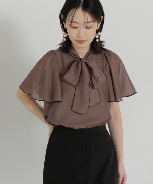 natural beauty basic シャツカラーボウブラウス NATURAL BEAUTY BASIC（ナチュラルビューティーベーシック）の