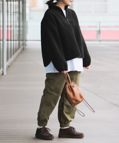 B:MING by BEAMS（ビーミングバイビームス）の「B:MING by BEAMS / ボア ハーフジップ プルオーバー（その他トップス・レディース・ブラック/オリーブ/アイボリー・FREE）」の5枚目の写真