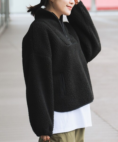 B:MING by BEAMS（ビーミングバイビームス）の「B:MING by BEAMS / ボア ハーフジップ プルオーバー（その他トップス・レディース・ブラック/オリーブ/アイボリー・FREE）」の8枚目の写真