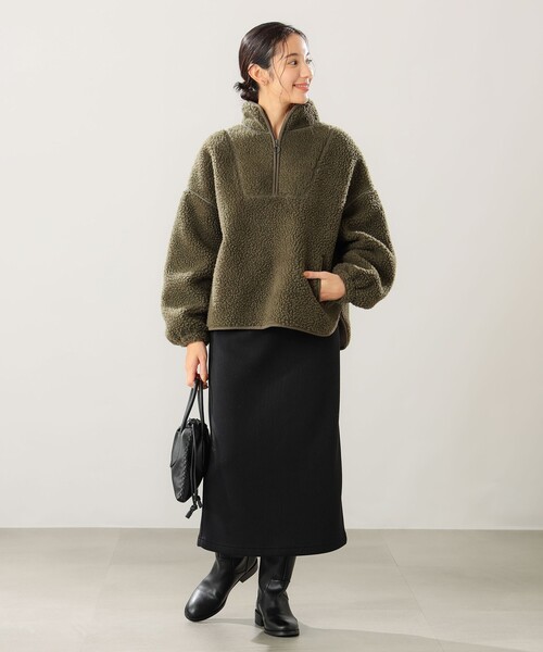 B:MING by BEAMS（ビーミングバイビームス）の「B:MING by BEAMS / ボア ハーフジップ プルオーバー（その他トップス・レディース・ブラック/オリーブ/アイボリー・FREE）」の20枚目の写真