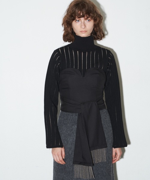 LA BELLE ETUDE（ラベルエチュード）の「透けストライプニット（ニット