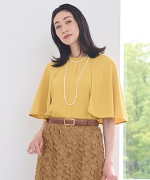 【洗える】バックサテンジョーゼット ブラウス