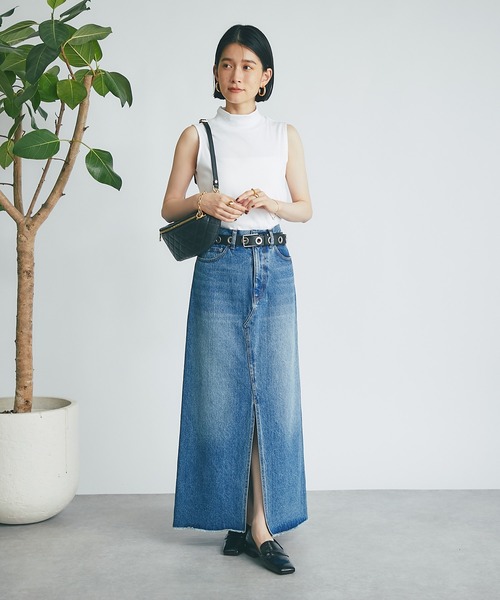 RIVE DROITE(リヴドロワ)の「低身長サイズあり/MONN.:. Aラインデニムスカート(デニムスカート・レディース・ブルー・36/38/40)」の3枚目の写真