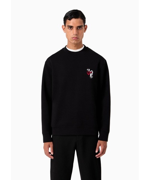 EMPORIO ARMANI（エンポリオアルマーニ）の「【エンポリオ アルマーニ】Valentine’s Day Love カプセルコレクション スウェットシャツ ダブルジャージー製 パッチ（スウェット・メンズ・ブラック・MEDIUM/SMALL/LARGE）」の7枚目の写真