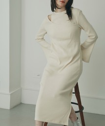 (mici)カットオフリブワンピース