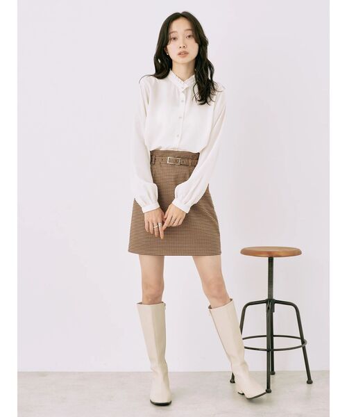 earth music&ecology（アースミュージックアンドエコロジー）の「2WAYフリルブラウス（シャツ/ブラウス・レディース・アイボリー/ネイビー/ピンク/サックスブルー/ドット・FREE）」の10枚目の写真