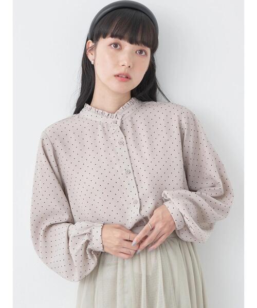 earth music&ecology（アースミュージックアンドエコロジー）の「2WAYフリルブラウス（シャツ/ブラウス・レディース・アイボリー/ネイビー/ピンク/サックスブルー/ドット・FREE）」の5枚目の写真