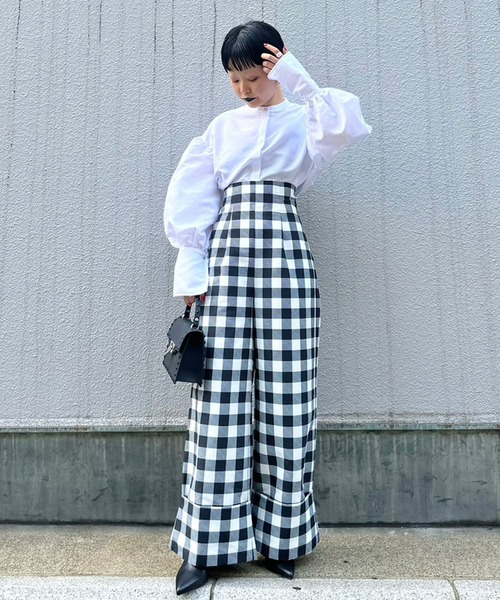 Narcissus（ナルシス）の「【SINN】Narcissusオリジナル  ギンガムハイウエストパンツ（その他パンツ・レディース・レッド/ブラック・FREE）」の7枚目の写真