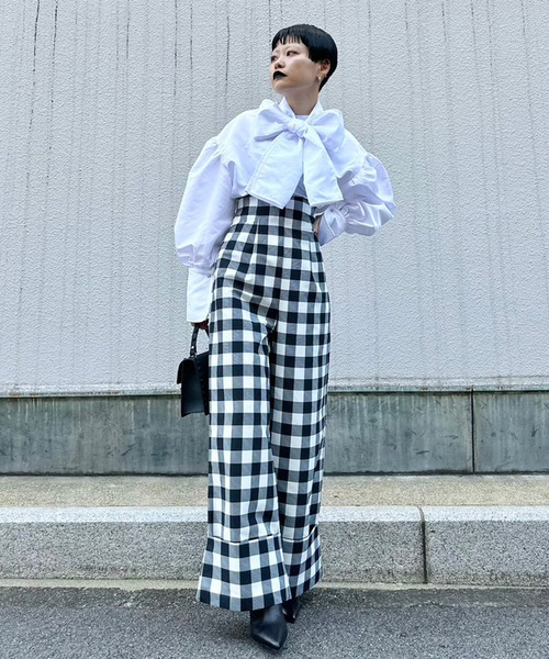 Narcissus（ナルシス）の「【SINN】Narcissusオリジナル  ギンガムハイウエストパンツ（その他パンツ・レディース・レッド/ブラック・FREE）」の8枚目の写真