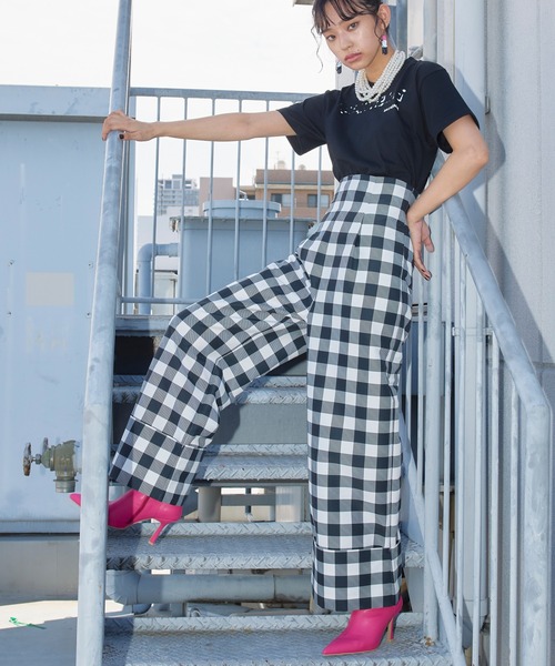 Narcissus（ナルシス）の「【SINN】Narcissusオリジナル  ギンガムハイウエストパンツ（その他パンツ・レディース・レッド/ブラック・FREE）」の21枚目の写真