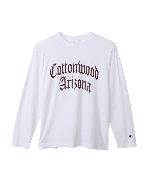Champion(チャンピオン)の「【Champion/チャンピオン】メンズ ベーシック ロングスリーブTシャツ(Tシャツ/カットソー・メンズ・その他10/ブラック/ホワイト×パープル/グレー系その他2/ベージュ系その他3/ホワイト×ネイビー/ネイビー/バーガンディー・LARGE/SMALL/X-LARGE/MEDIUM)」の1枚目の写真