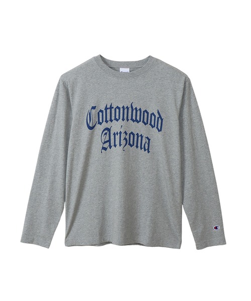 Champion(チャンピオン)の「【Champion/チャンピオン】メンズ ベーシック ロングスリーブTシャツ(Tシャツ/カットソー・メンズ・その他10/ブラック/ホワイト×パープル/グレー系その他2/ベージュ系その他3/ホワイト×ネイビー/ネイビー/バーガンディー・LARGE/SMALL/X-LARGE/MEDIUM)」の4枚目の写真