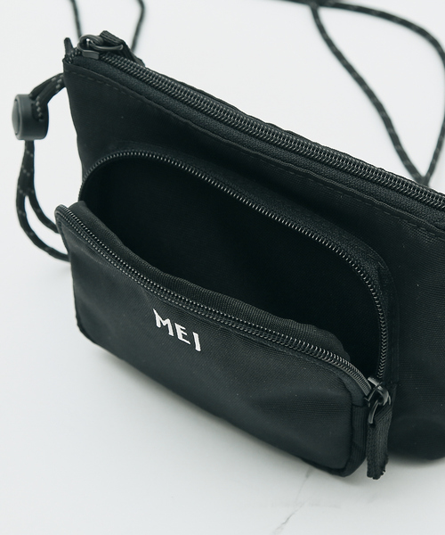 MEI（メイ）の「【MEI / メイ】ロゴ刺繍 ドローコード サコッシュ ミニショルダーバッグ（ショルダーバッグ・メンズ・オレンジ/ブラック/グレー・フリー）」の11枚目の写真