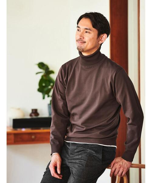 green label relaxing（グリーンレーベルリラクシング）の「【WEB限定】JUSTFIT ポリエステル タートルネック 長袖 ニット Ⅱ（ニット/セーター・メンズ・ダークブラウン/ブラック/ネイビー・S/L/XL/M）」の3枚目の写真