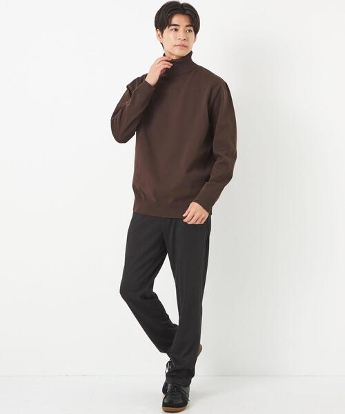 green label relaxing（グリーンレーベルリラクシング）の「【WEB限定】JUSTFIT ポリエステル タートルネック 長袖 ニット Ⅱ（ニット/セーター・メンズ・ダークブラウン/ブラック/ネイビー・S/L/XL/M）」の7枚目の写真