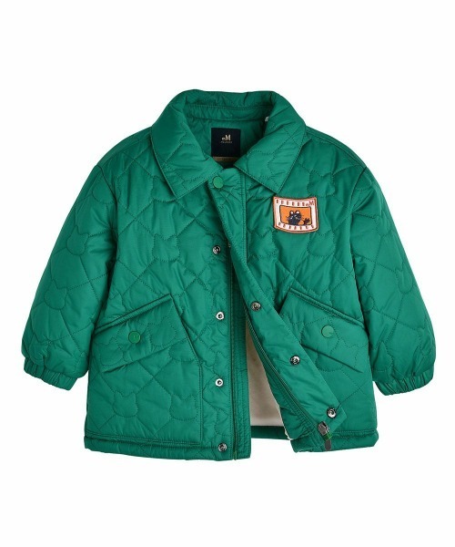 moimoln（モイモルン）の「キャットワッペンキルティングダウン（ブルゾン・キッズ・グリーン・130cm/120cm/110cm/100cm/140cm）」の2枚目の写真