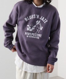 レイヤード スウェット トレーナー　色Lパープル　UNISEX　ZOZO レディースのスウェット（パープル/紫色系）ファッション通販