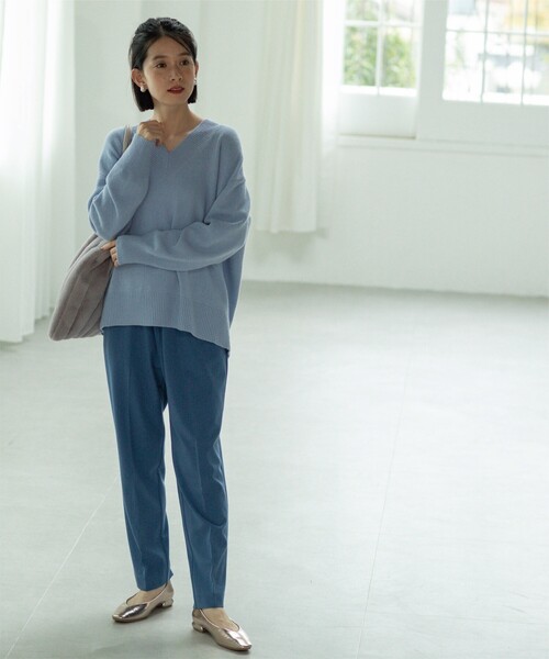 OPAQUE.CLIP（オペークドットクリップ）の「◆ワイドVネックニット ≪Filivivi/フィルビビ≫【洗える】（ニット/セーター・レディース・レッド系1/ライトブルー/グレー/ホワイト系・42/38/36/40）」の17枚目の写真