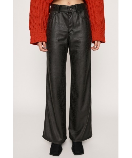 SLY（スライ）の「L/W CRACK F/LEATHER PT ローウエスト クラック フェイクレザー パンツ（スラックス・レディース・ブラウン/ブラック・2/1）」の5枚目の写真