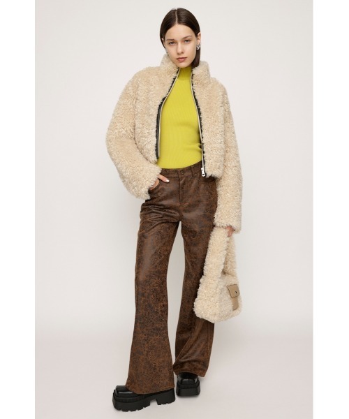 SLY（スライ）の「L/W CRACK F/LEATHER PT ローウエスト クラック フェイクレザー パンツ（スラックス・レディース・ブラウン/ブラック・2/1）」の9枚目の写真
