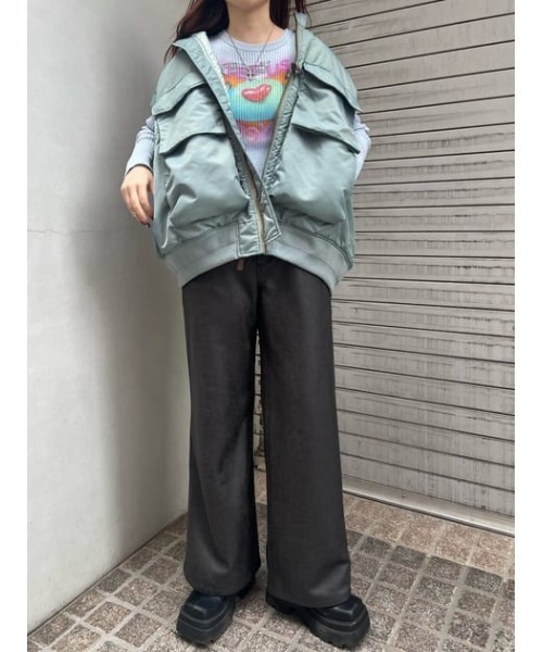 SLY（スライ）の「L/W CRACK F/LEATHER PT ローウエスト クラック フェイクレザー パンツ（スラックス・レディース・ブラウン/ブラック・2/1）」の20枚目の写真