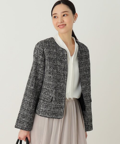 THE SHOP TK （ザ ショップ ティーケー ）の「◆【セレモニー/入卒/通勤スタイル】ラメツイードノーカラージャケット（ノーカラージャケット・レディース・ブラック系3/ネイビー系3/ベージュ系その他7・12/13/14）」の13枚目の写真