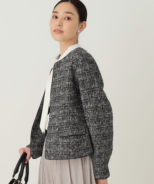 THE SHOP TK （ザ ショップ ティーケー ）の「◆【セレモニー/入卒/通勤スタイル】ラメツイードノーカラージャケット（ノーカラージャケット・レディース・ブラック系3/ネイビー系3/ベージュ系その他7・12/13/14）」の14枚目の写真