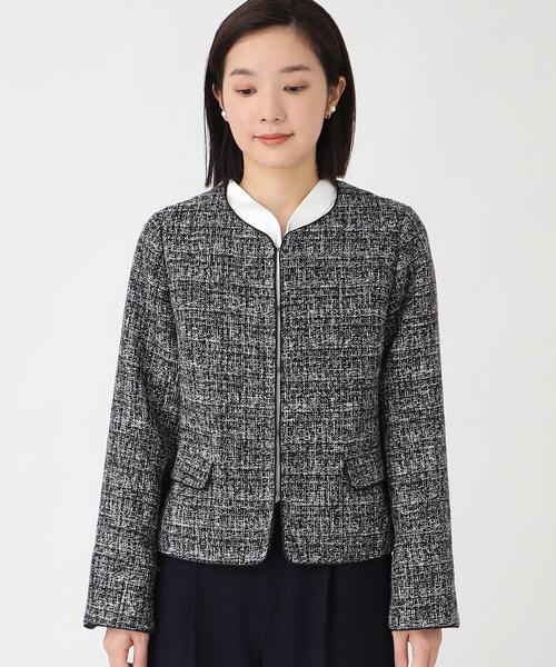 THE SHOP TK （ザ ショップ ティーケー ）の「◆【セレモニー/入卒/通勤スタイル】ラメツイードノーカラージャケット（ノーカラージャケット・レディース・ブラック系3/ネイビー系3/ベージュ系その他7・12/13/14）」の17枚目の写真