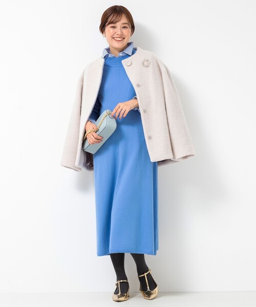 NOLLEY’S（ノーリーズ）の「シャギーショートコート（その他アウター・レディース・ベージュ/サックスブルー・38/36）」の13枚目の写真