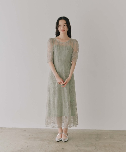 新品未使用 kaene カエン スパンコール アネモネドレス 38 ミント スパンコールアネモネドレス【結婚式 二次会 同窓会 成人式
