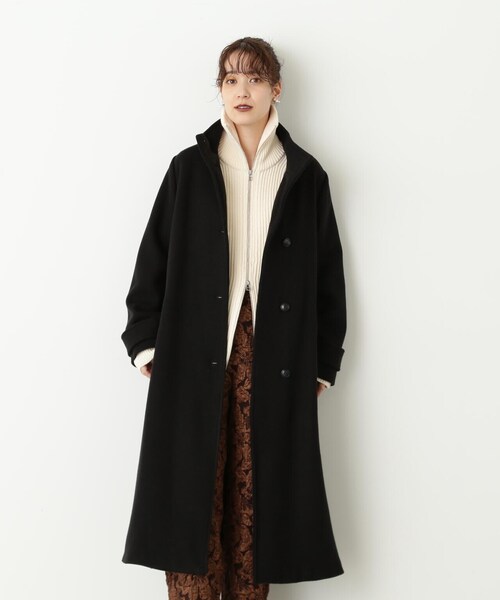 N.（N. Natural Beauty Basic）（エヌエヌナチュラルビューティーベーシック）の「【S Size Line】◆テックウールスタンドネックロングコート（ステンカラーコート・レディース・ブラック/オフホワイト/グレー・SMALL/MEDIUM）」の11枚目の写真