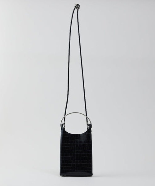 ADD CULUMN(アドカラム)の「【ADD CULUMN】ARCHI - THIN CROCO S クロコミニショルダーバッグ スマホショルダー A24S07B291(ショルダーバッグ・レディース・ブラック/アイボリー・FREE)」の5枚目の写真