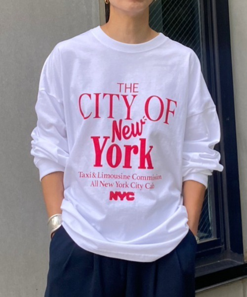 GOOD ROCK SPEED（グッドロックスピード）の「GOOD ROCK SPEED (グッドロックスピード) 別注NYCロングTシャツ（Tシャツ/カットソー・レディース・ホワイト/ブラック・S）」の5枚目の写真
