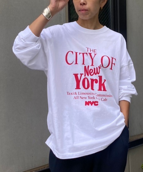 GOOD ROCK SPEED（グッドロックスピード）の「GOOD ROCK SPEED (グッドロックスピード) 別注NYCロングTシャツ（Tシャツ/カットソー・レディース・ホワイト/ブラック・S）」の3枚目の写真