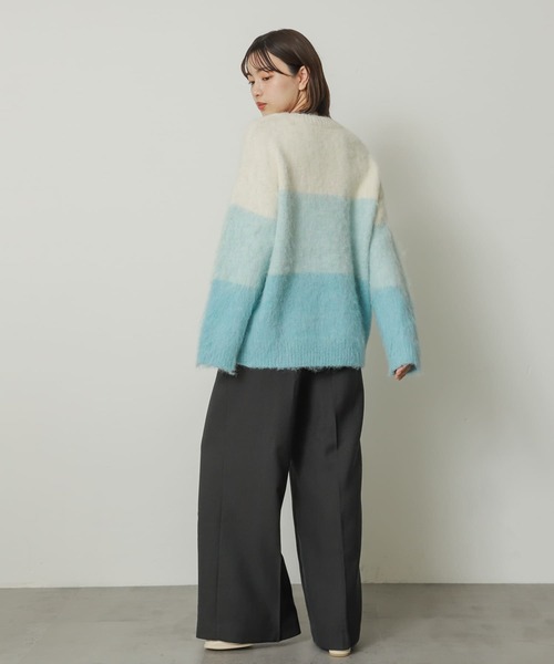 SENSE OF PLACE by URBAN RESEARCH（センスオブプレイスバイアーバンリサーチ）の「グラデーションボーダーセーター（ニット/セーター・レディース・レッド系その他/ブルー系その他/グレー系その他・ONE）」の14枚目の写真