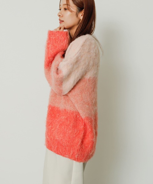 SENSE OF PLACE by URBAN RESEARCH（センスオブプレイスバイアーバンリサーチ）の「グラデーションボーダーセーター（ニット/セーター・レディース・レッド系その他/ブルー系その他/グレー系その他・ONE）」の20枚目の写真