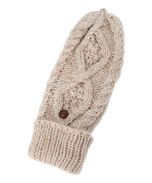 Samansa Mos2（サマンサ モスモス）の「2WAYケーブルニットミトン（手袋・レディース・モカ/ベージュ・F）」の4枚目の写真