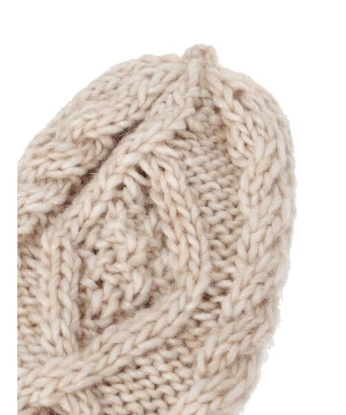 Samansa Mos2（サマンサ モスモス）の「2WAYケーブルニットミトン（手袋・レディース・モカ/ベージュ・F）」の6枚目の写真
