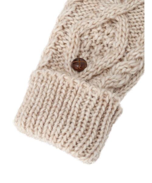 Samansa Mos2（サマンサ モスモス）の「2WAYケーブルニットミトン（手袋・レディース・モカ/ベージュ・F）」の7枚目の写真